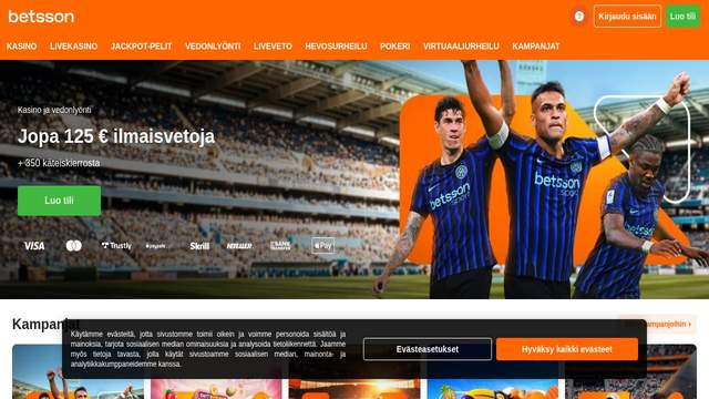 Betsson casino screenshot